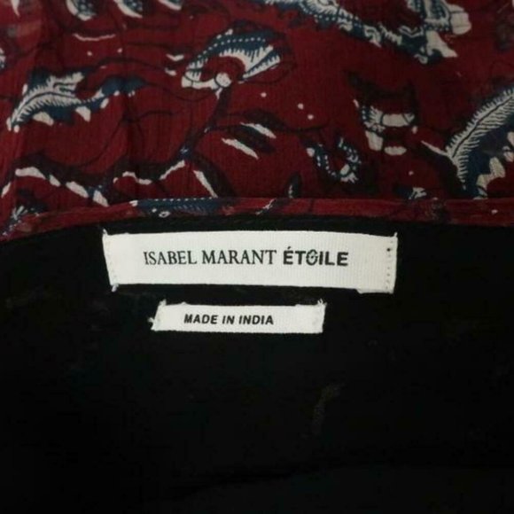 NWOT Isabel Marant Etoile 100% Silk Balzan Red Dress - Size FR38/US6 (Medium) - Picture 7 of 9